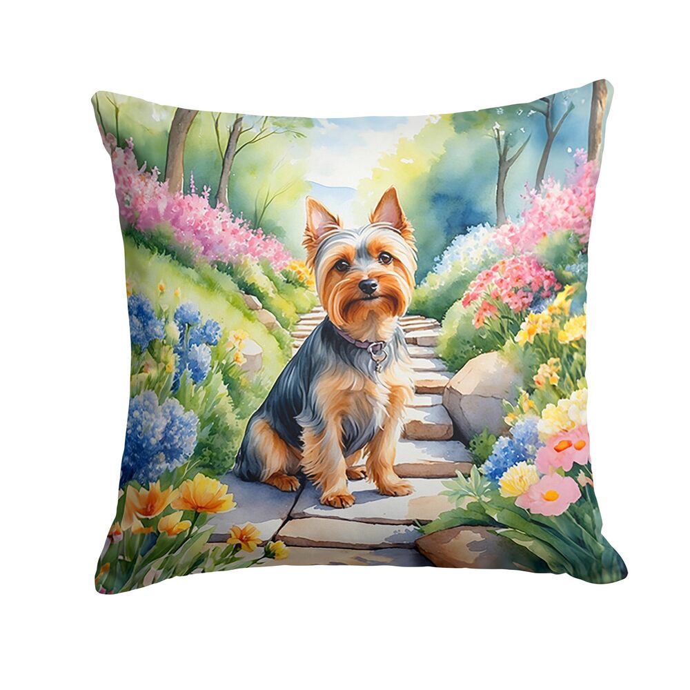 1582 Spring Path Throw Pillow, 18Hx18W, Silky Terrier 6720